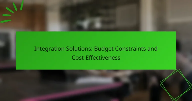 Integration Solutions: Budget Constraints and Cost-Effectiveness