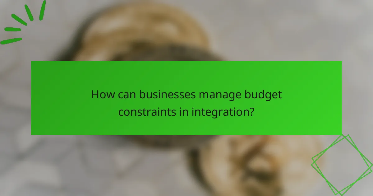 How can businesses manage budget constraints in integration?