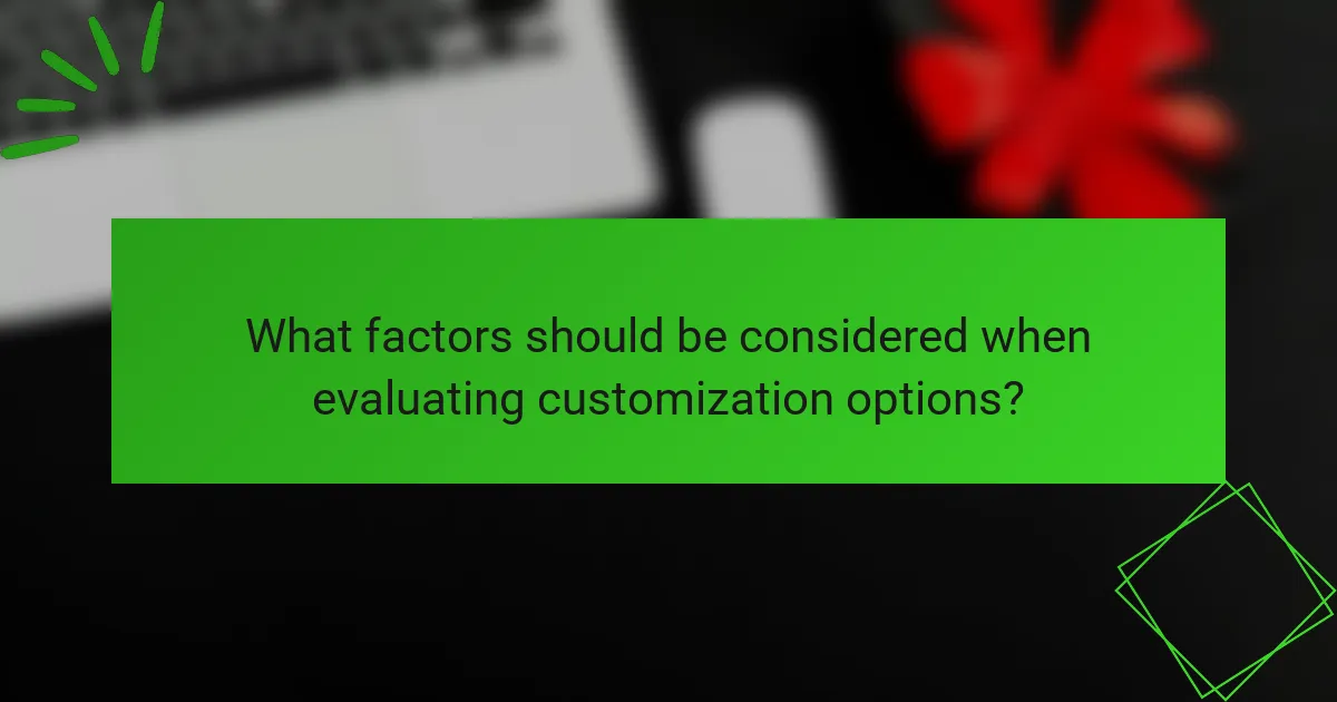 What factors should be considered when evaluating customization options?
